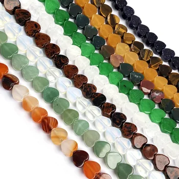 

Natural Stone Heart shape Glossy beads crystal Semifinished Loose beads For jewelry making DIY Necklace Bracelet Accessories