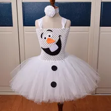 VOGUEON/платье-пачка с Олафом для девочек; детское летнее фатиновое нарядное платье для принцессы; нарядный костюм принцессы со снеговиком на Хэллоуин