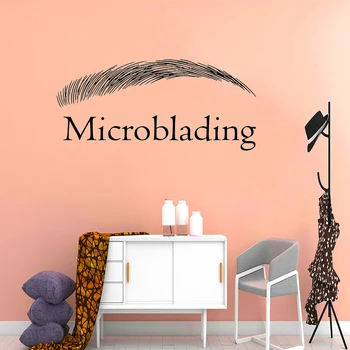 

Hand-made European Wallpaper Eyebrows Design Sticker Vinyl Wall Decal Girl Beauty Hairdresser Salon Window poster Home Decor Q68