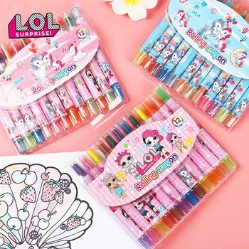 

LOL Surprise Doll Cartoon Unicorn Water-soluble Rotating Oil Pastel Children Crayon Washable Painting Graffiti Brush