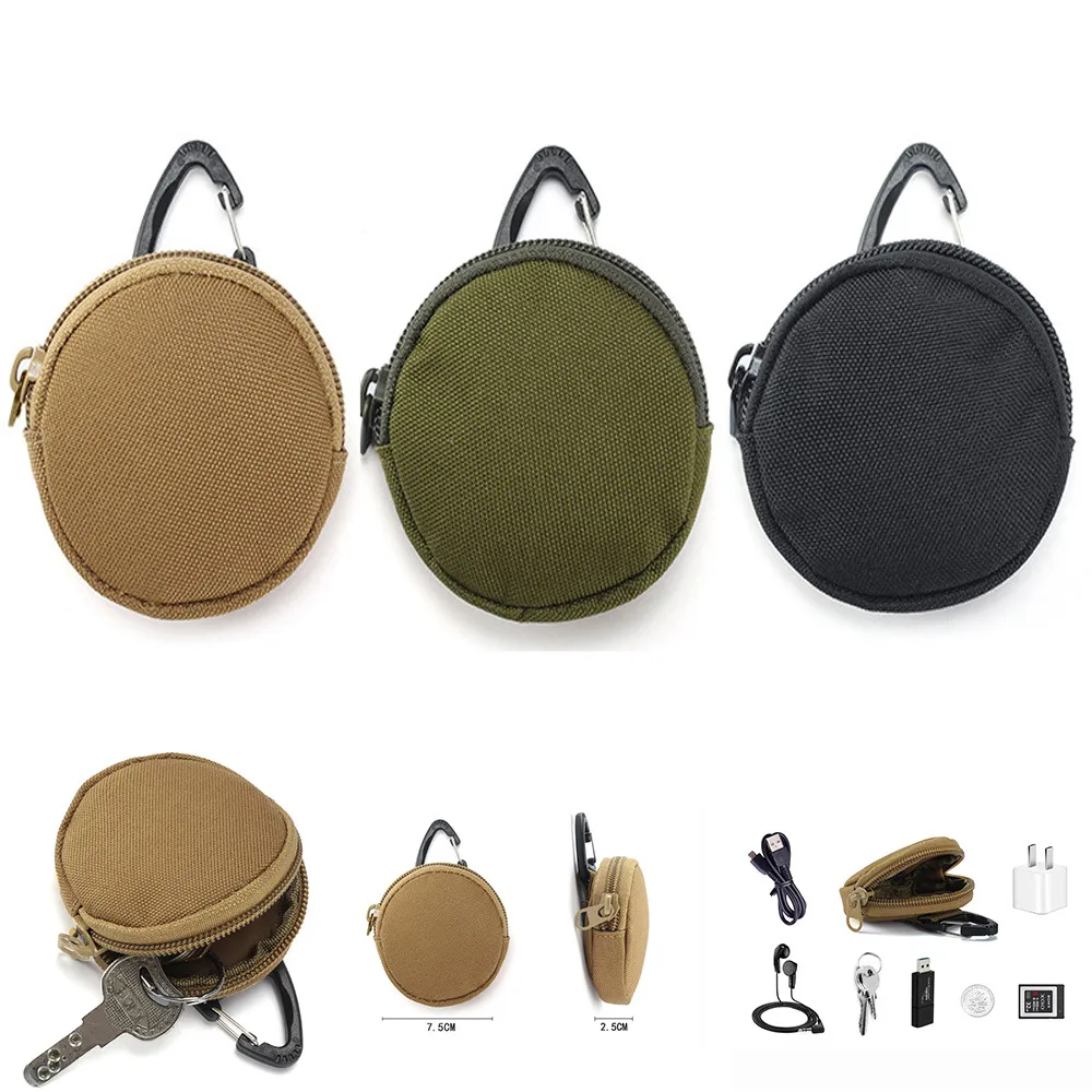 

Portable Oxford Coin Purses Men Tactical EDC Military Army Keychain Zipper Pocket Earphone U Disk Earphone Protection Bag