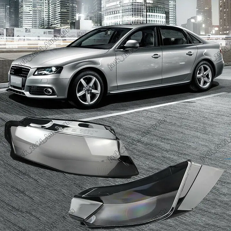 Для Audi A4 B8 комплект прозрачных передних крышек фар линзы фары 2009 2010 2011 2012|Абажуры|