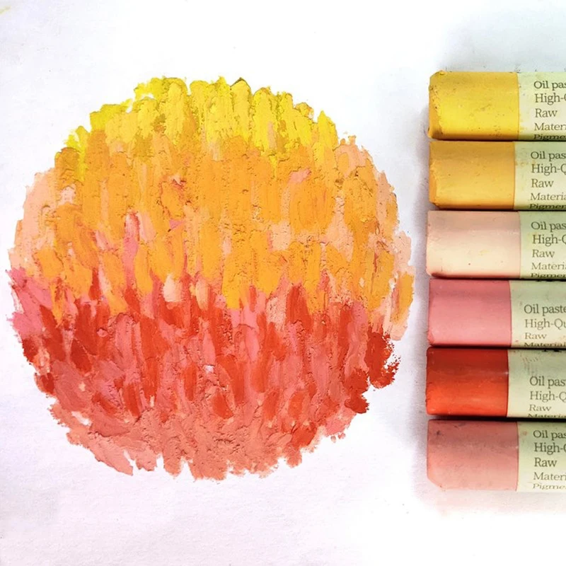 Round non-toxic washable oil painting stick pastel crayon drawing for artist student graffiti drawing pen soft crayon