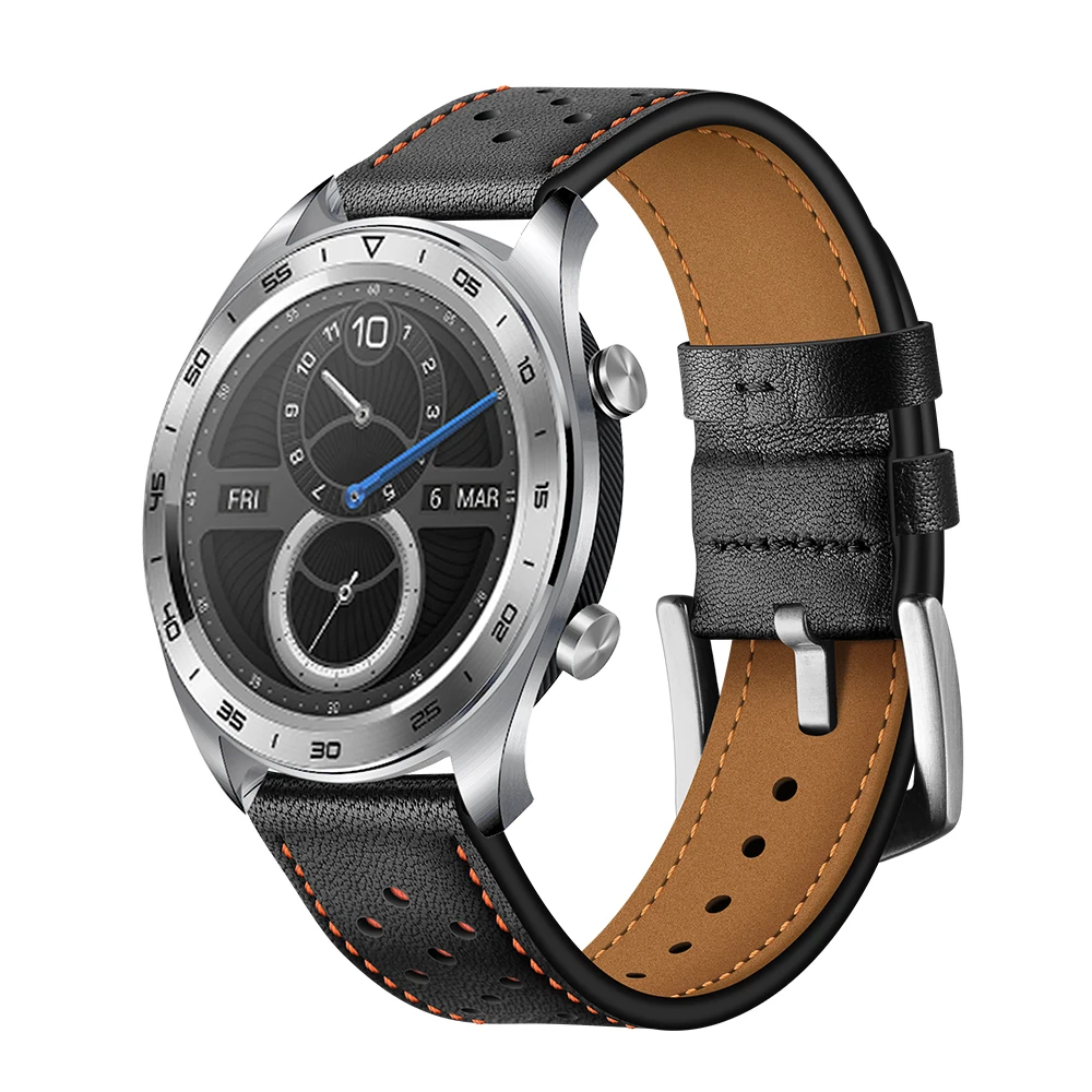 Высококачественный кожаный ремешок huawei Magic watch smartwatch ремешок Спортивные наручные часы на кожаном ремешке ремешок быстросъемный браслет 22 мм