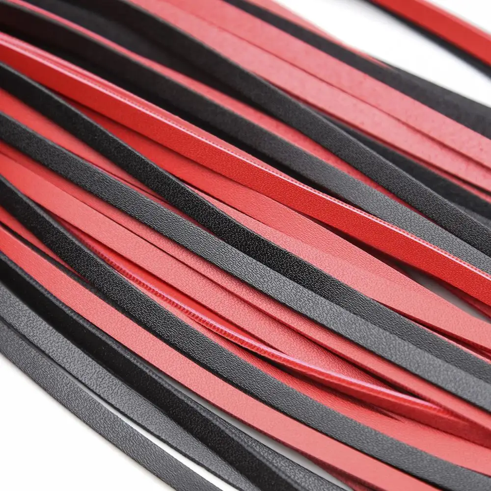 Фетиш черный и красный плетка из кожи ПУ Flogger ручка шлепки Paddle Knout флирт БДСМ