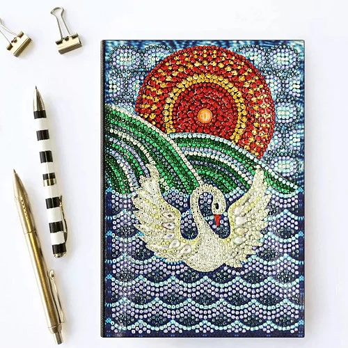 NB20 Kexinzu Diy Art Алмазный альбом для рисования дневник Полный Круглый Вышивка мозаикой из стразов A5 64 страницы сова с изображением павлиньей мандалы бабочка - Цвет: NB20