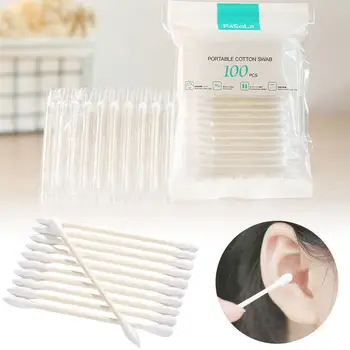 

500pcs Disposable Double Head Ear Cleaning Swab Makeup Cotton Swab For Men Ladies Girls Women(100pcs/Pack, 5 Packages In Total)