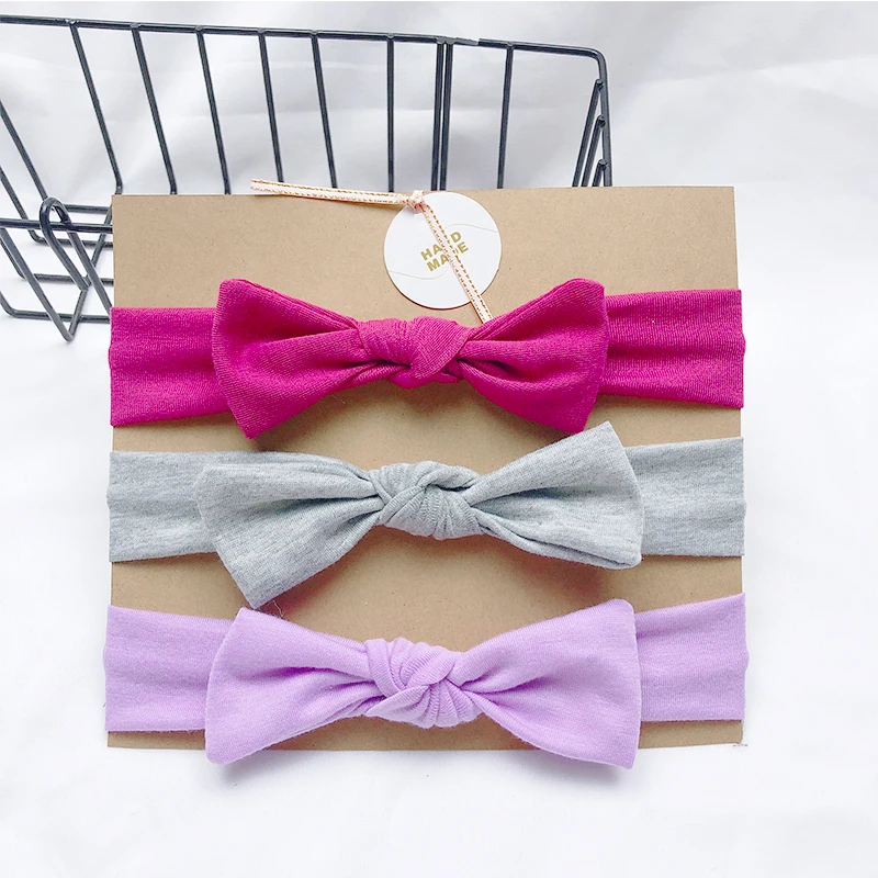 baby accessories clipart 3pcs/lot Dot/stripe/Print Flower Cartoon Bow Elastic Headbands Toddler Turban Hair Band Baby Girl Bows Hair Accessories Baby Accessories discount
