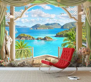 

[Self-Adhesive] 3D Landscape Outside The Balcony 402334 Wall Paper mural Wall Print Decal Wall Murals