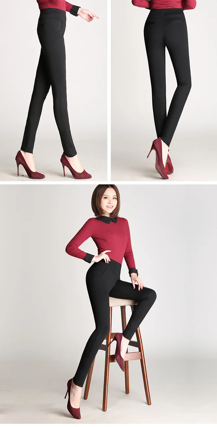 Высококачественные Женские Стрейчевые узкие брюки Pantalones Mujer летние брюки Элегантные повседневные офисные бандажные Брюки 6XL K434