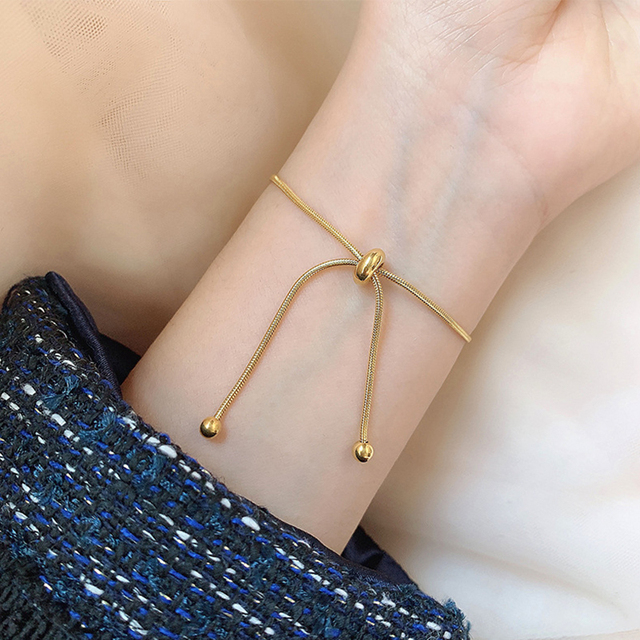 Simple Fashion Adjustable Snake Chain Necklace Gold Clavicle Chain Titanium Steel Jewelry for Woman Accessory Never Fade