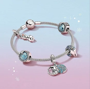 

New 925 Silver Braided Pan Bracelet Winter Crystal Beads Ice And Snow Unique Edge Small Manok Aisha String Exquisite Bracelet
