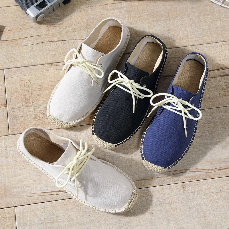 Canvas Espadrilles Men's Espadrille Flats Mens Casual Flats
