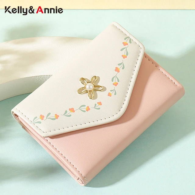 Billeteras pequeñas de diseño Floral mujer, Carteras de cuero PU suave con tarjetero, Mini monederos para fotos, Carteras de bolsillo - AliExpress