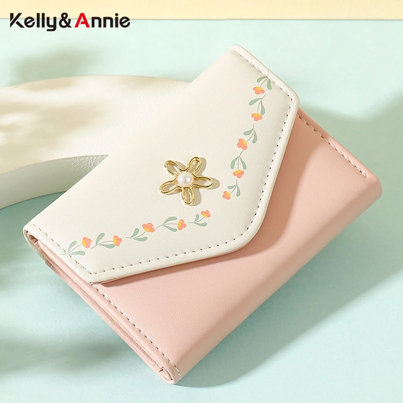 Billeteras pequeñas de diseño Floral para mujer, Carteras de cuero PU suave con tarjetero, Mini para fotos, Carteras de bolsillo - AliExpress Maletas y bolsas