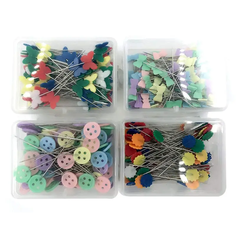 HOT 400 Pack Color mixing Flat Flower Head Pins Boxed(400 Pack