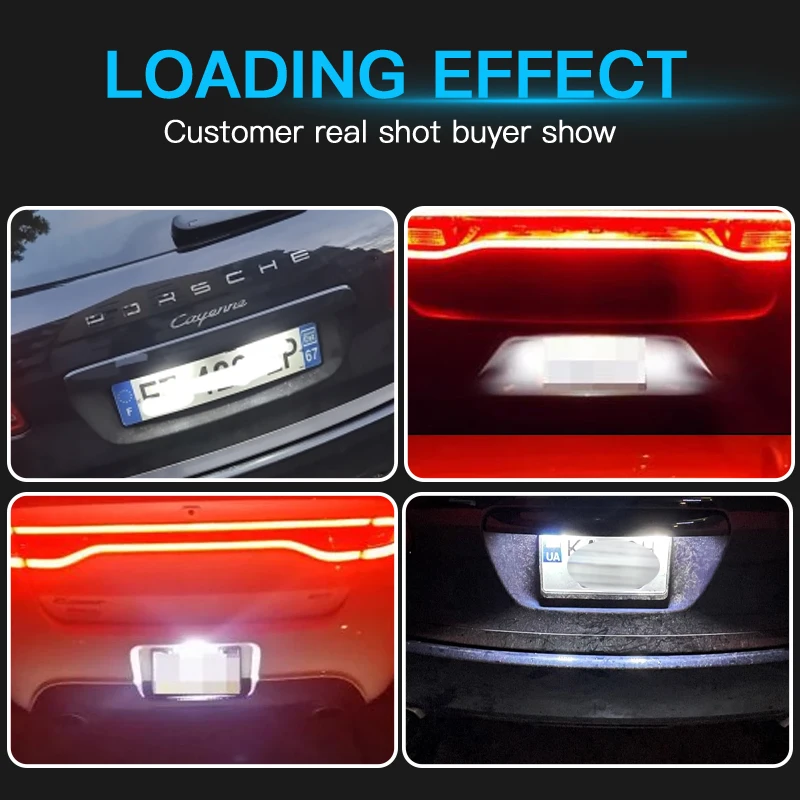 2 Luci Targa LED 18 SMD Per Fiat 500, Jeep Grand Cherokee, Compass, Patriot, Maserati Levante - Bianco Freddo