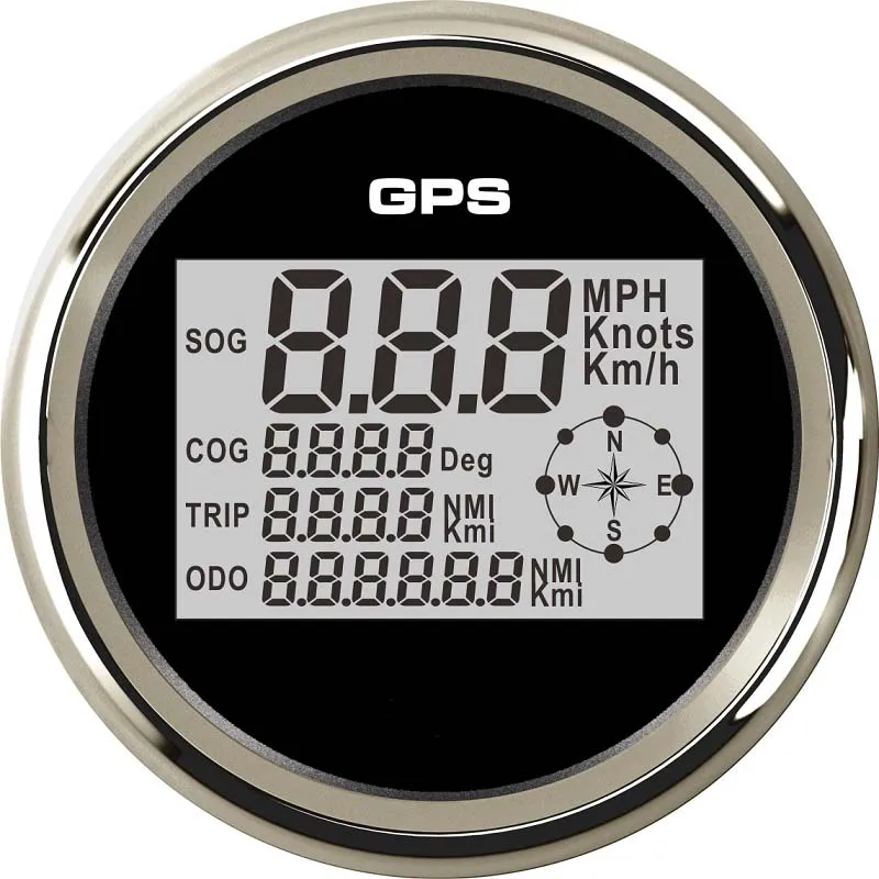 В продаже 85 мм водонепроницаемый цифровой gps Спидометр Одометр для авто морской грузовик с подсветкой 8 цветов 9-32 В - Цвет: BS