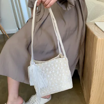 

Fairy bag 2020 new Korean version of the lace shoulder bag handbag ladies large capacity bucket shopping bag