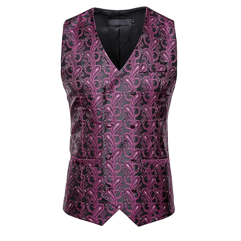 New arrives men smart casual suit vest Cashew flowers pattern vest fashion Double-breasted design vest men's plus size Tops New arrives men smart casual suit vest Cashew flowers pattern vest fashion Double-breasted design vest men's plus size Tops