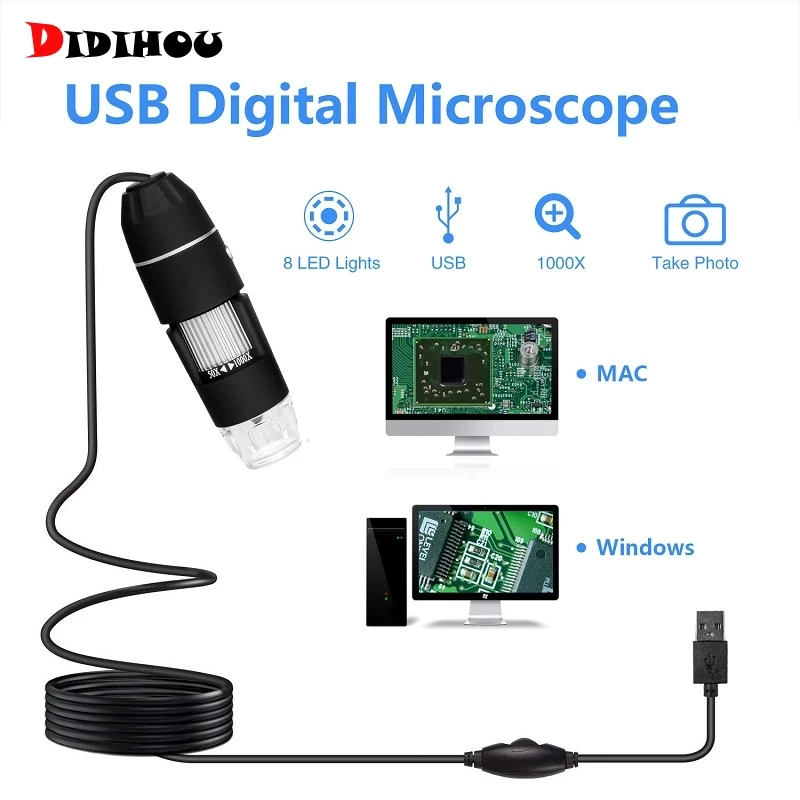 Junejour умный микроскоп пикселей 500X1000X8 светодиодный цифровой USB Лупа электронный