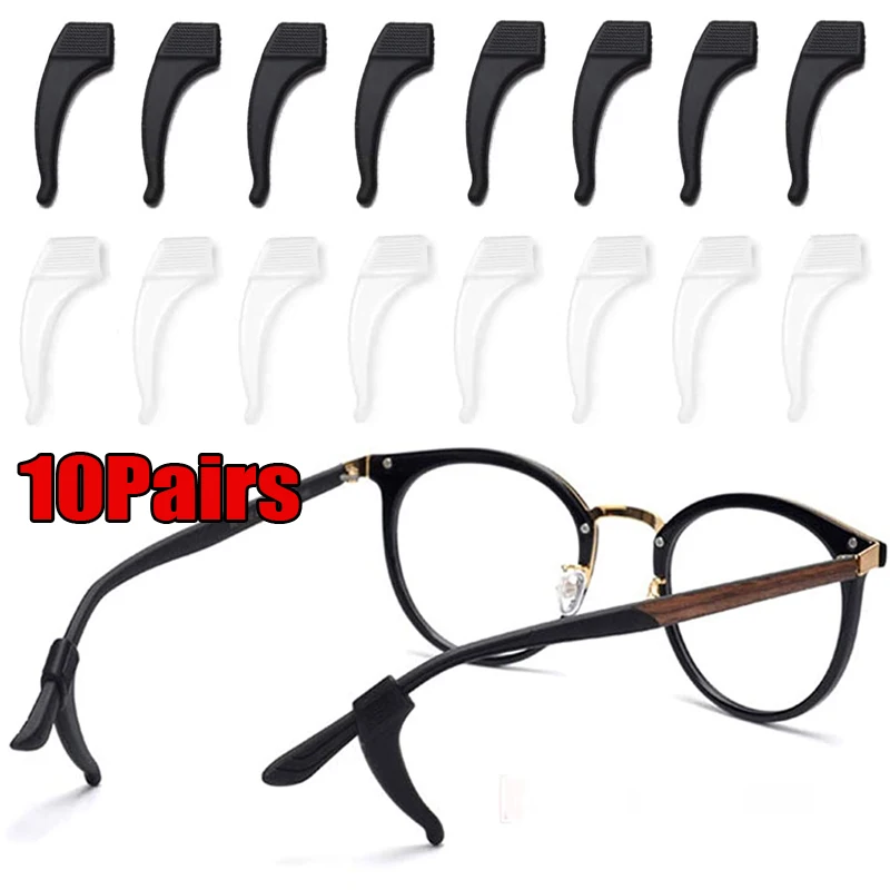 10 Pairs Anti Slip Glasses Ear Hook Tip Eyeglasses Grip Temple Holder Hook 