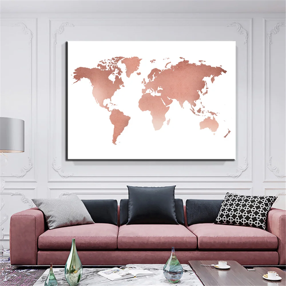 Карта мира акварелью плакаты и принты современные красочные карты поп стены граффити Искусство Холст Модульная картина для домашнего декора