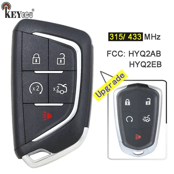 

KEYECU 315MHz/ 433MHz HYQ2EB/ HYQ2AB Upgraded Smart Remote Key 5 Button Remote Key Fob for Cadillac ATS CTS XTS CT6 2016-2019