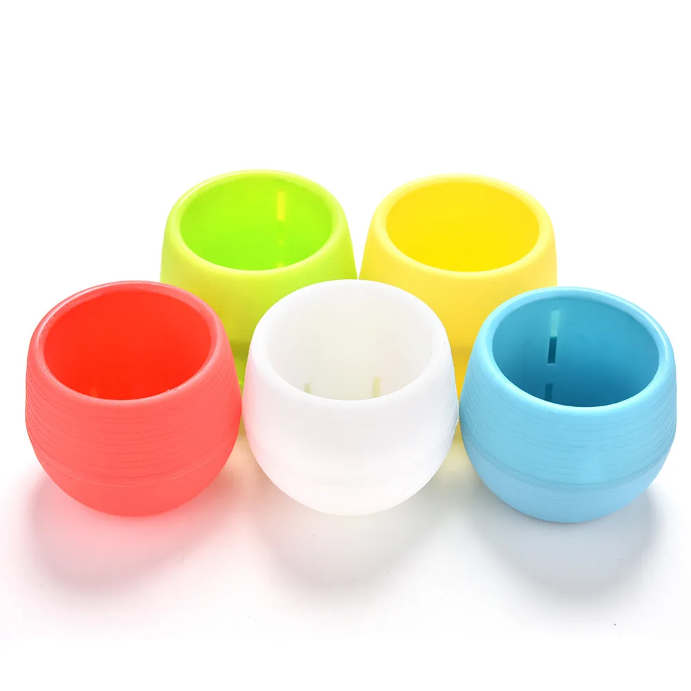 5 Colors Plastic Flower Pot Succulent Plant Flowerpot Garden Flower Floral Pots Supplies For Home Office Decoration