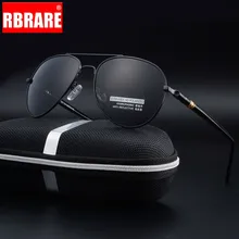 RBRARE Classic Polarized Light Sunglasses Men Luxury Brand Designer Glasses Retro High Quality Metal Driving Male Goggle No Box