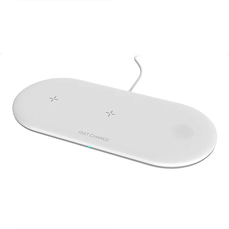 Белый Draadloze Oplader 3 в 1 Qi Беспроводное зарядное устройство для Iphone 11 samsung 10 Вт зарядная док-станция для Airpods Pro 3 Apple Watch - Цвет: Белый