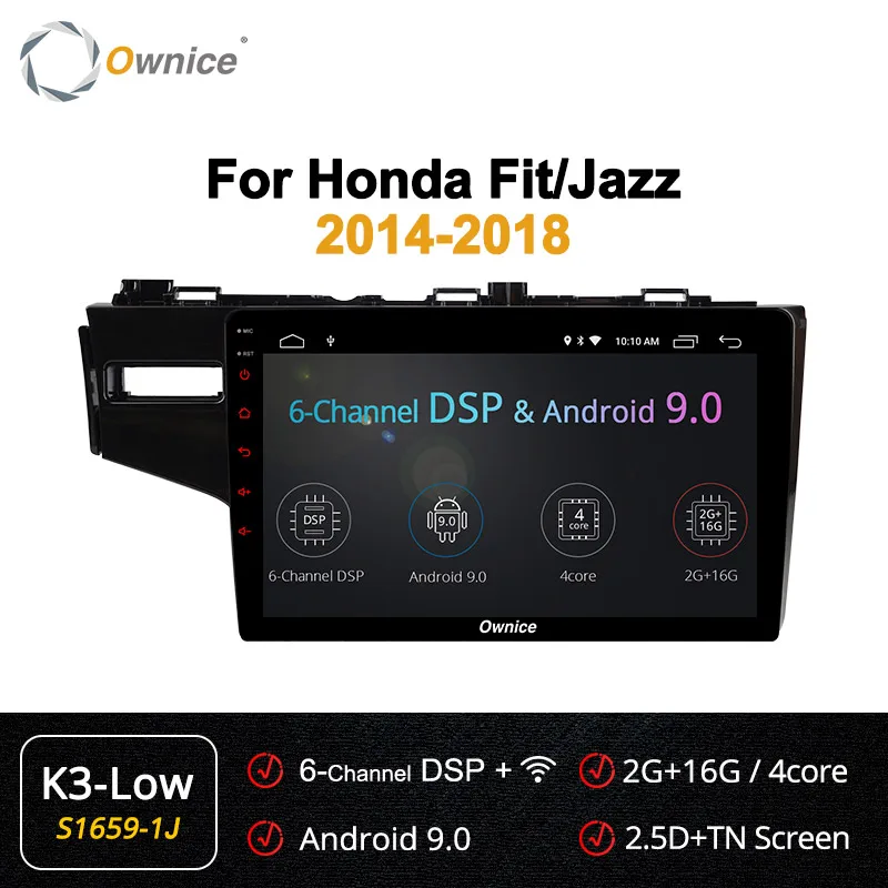 S1659-1 K3-Low 10,1 дюймов Ownice K1 K2 K3 K5 K6 Android 9,0 автомобильный dvd-плеер для HONDA FIT Jazz- 4G LET gps Navi 4G LTE 360 Panorama DSP - Цвет: S1659-1 K3-Low