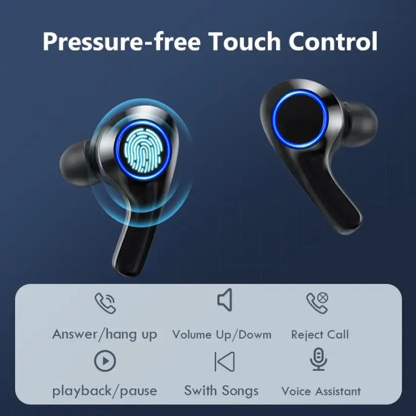 TWS Sports Wireless Bluetooth Earphones with Mic Waterproof ANC Headphones Gaming Headset Mini Earbuds for XIaomi Huawei Ipone