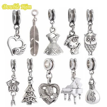 

Charm Pendant Bracelet Ancient Zinc Alloy Sliver Color Wing Fit Charms Bracelets Necklace for Original Europe Jewelry Diy
