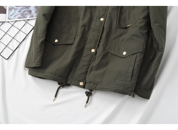 Bu58 Winter Hooded Waist Hugging Slimming Workwear Casual Parker Cotton Coat Cotton Overcoat Women's