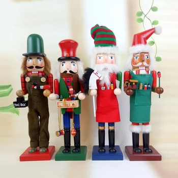 

15Inch Wooden Nutcracker Ornament Nut Cracker Figures Festive Christmas Decoration Perfect For Shelves Tables