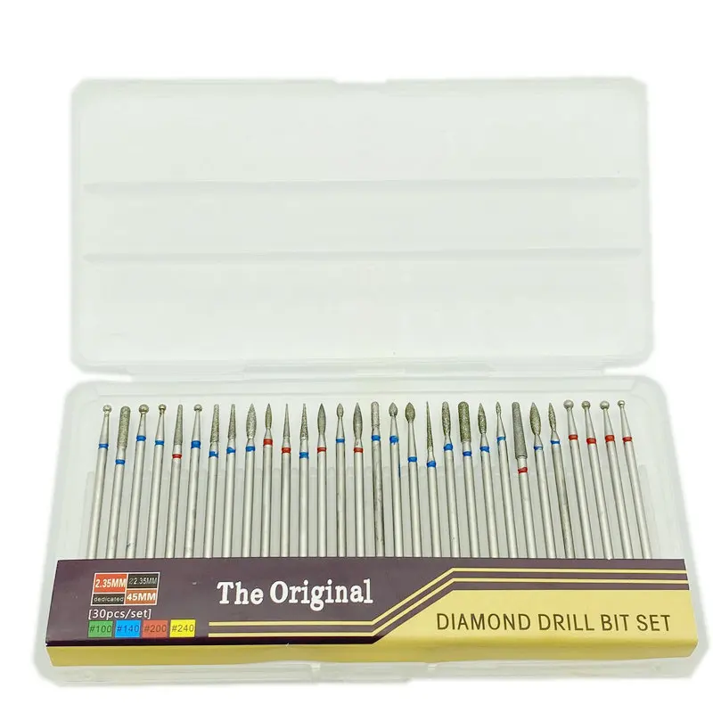 30 шт./компл. алмазные зубные фрезы для ногтей сверло роторные пилки чистки