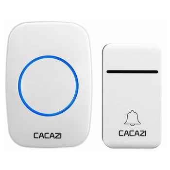 

CACAZI Self-Powered Wireless Doorbell Waterproof 200M Remote No Battery Smart House Doorbell Family Turquoise Doorbell Ring Tone