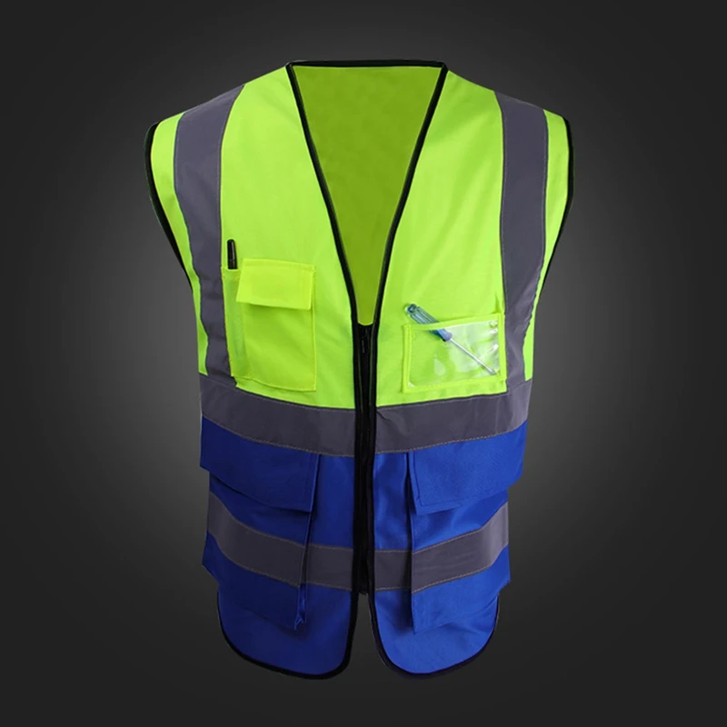 Color Matching Reflective Vest Multi-pocket Reflective Vest Riding Vest Safety Clothing Traffic Sanitation Reflective Vest