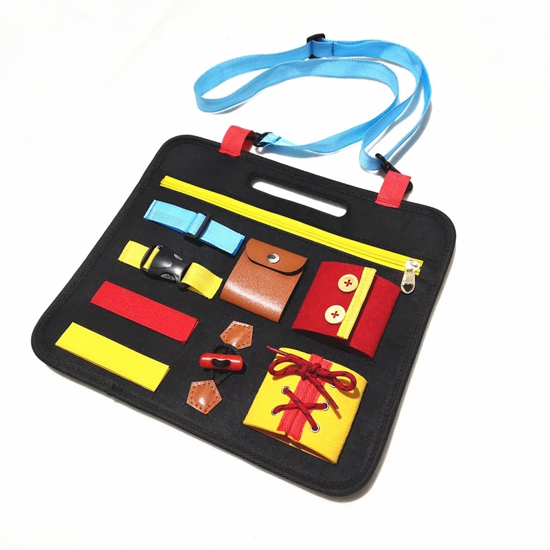 

Felt Hanging Board Kids Busy Board Toy Basic Skills Activity Board Early Educational Learning Toys Learn to Buckle Snap Zip Tie