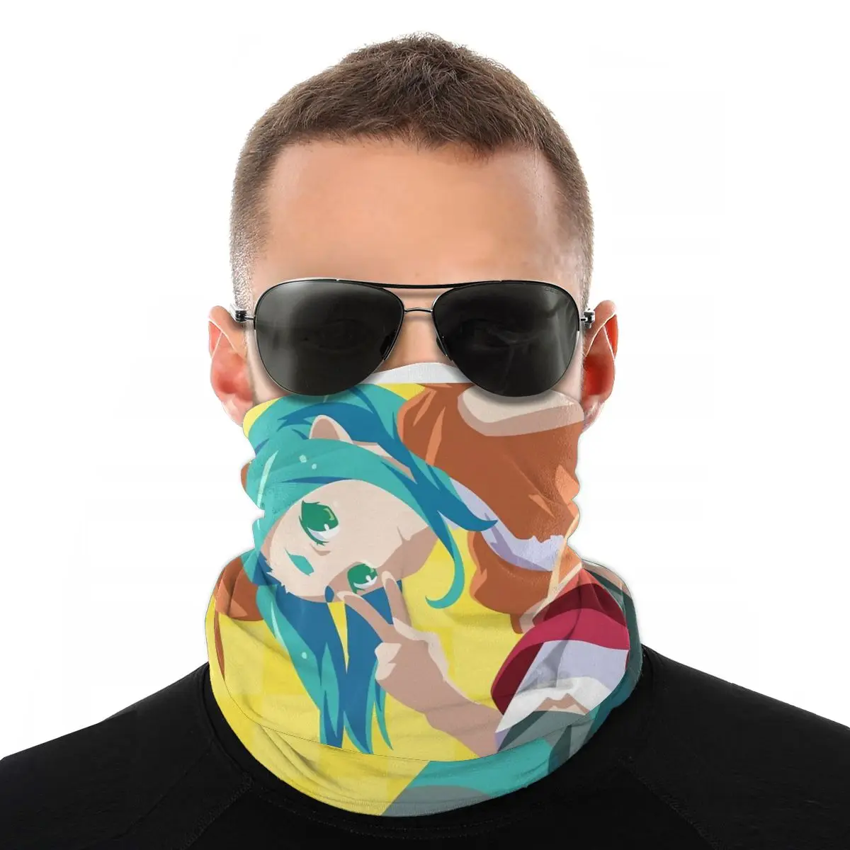 Men's Magic Scarf Neck Face Cover Monogatari Yotsugi Women Versatility Cycling Elastic Snood Scrunchie | Аксессуары для одежды