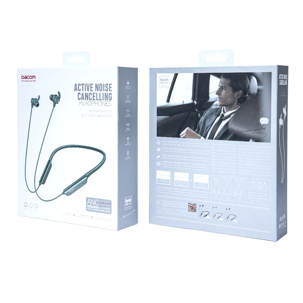 Dacom L54, активные наушники с шумоподавлением, шейным ободком, Bluetooth, спортивные, басовые, беспроводные наушники для ушей, с громкой связью, для мобильного телефона