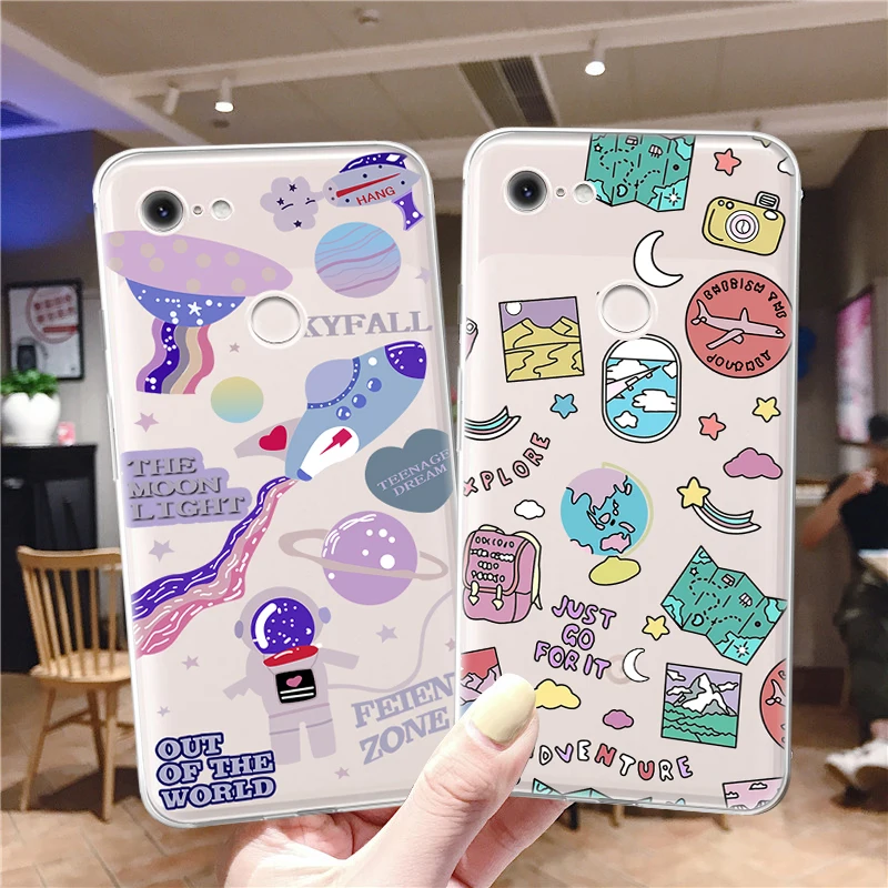 Милый чехол с мультяшным астронавтом для Google Pixel 5 4 4a 3 3a 2 XL ...