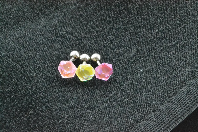 Lot100pcs Украшения для тела-светящиеся серьги/серьги из нержавеющей стали Helix БАР верхний пирсинг для ушей, тела 16g
