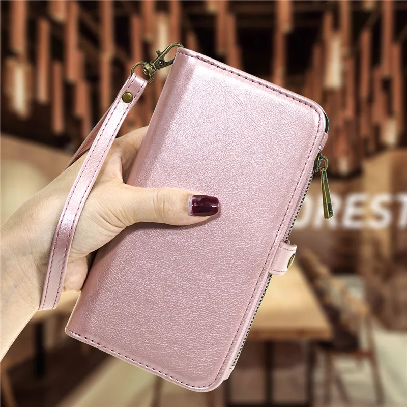 Съемный на молнии Роскошный кожаный флип-чехол для iPhone 11 Pro Max iPhone X XR XS Max 6 6S 8 7 Plus задняя крышка чехол для телефона A8