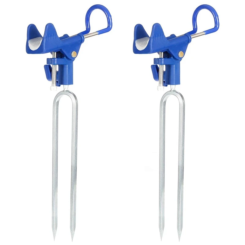 

2 Pack Upgraded Rod Holders for Fishing Fish Pole Folding Holder Ground Bank Fishing Rod Rack Holder for 360 Degree Adjustable