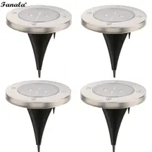 4 шт. СВЕТОДИОДНЫЕ светильники на солнечной батарее Powered Disk pathway огни Открытый водонепроницаемый подсветка для сада для двора колода газон патио