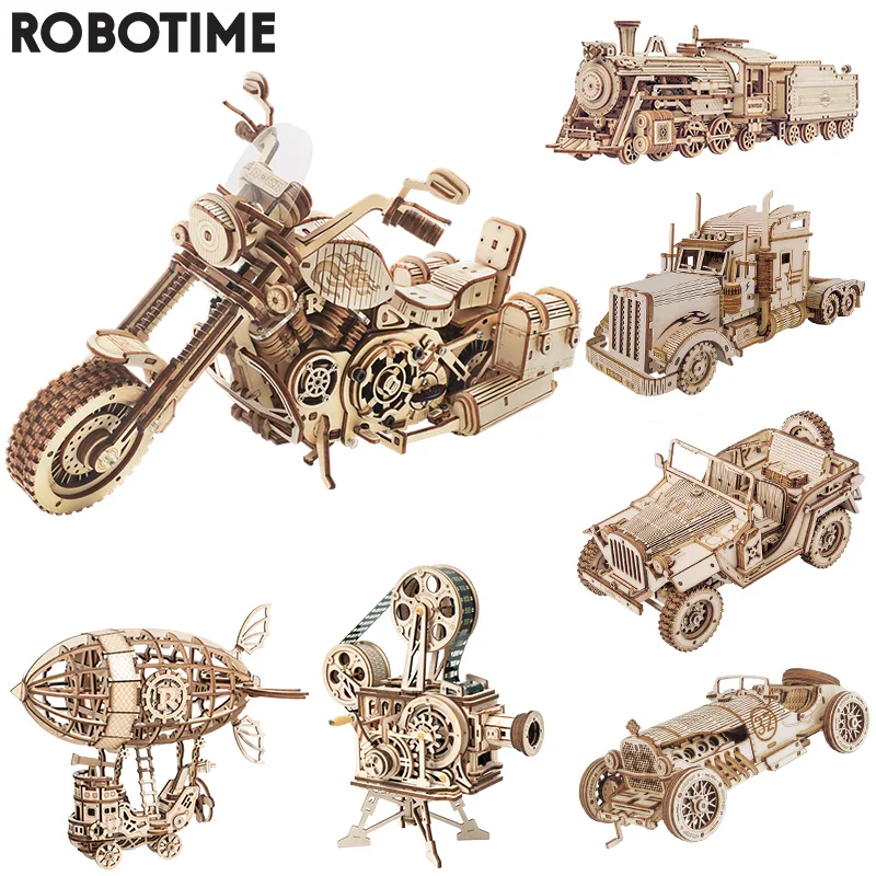 Деревянная 3D-головоломка Robotime ROKR для самостоятельной сборки набор строительства