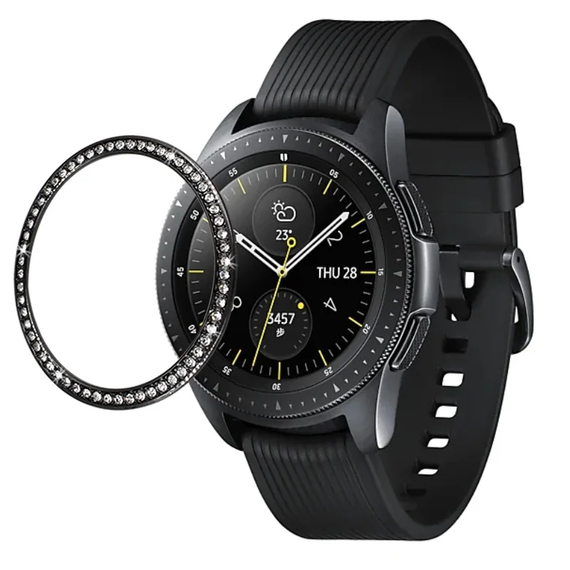 Внешний край для samsung Galaxy Watch 46 мм 42 мм чехол gear S3 Frontier/классическое Спортивное кольцо против царапин аксессуары для умных часов 20 мм - Цвет: Black