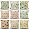 Green Plant Leaf Flower Cushion Geometric Decorative Throw Pillow Linen Pillowcase Home Decor Decoration Cushions 1